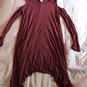 Open shoulder long sleeve dress
